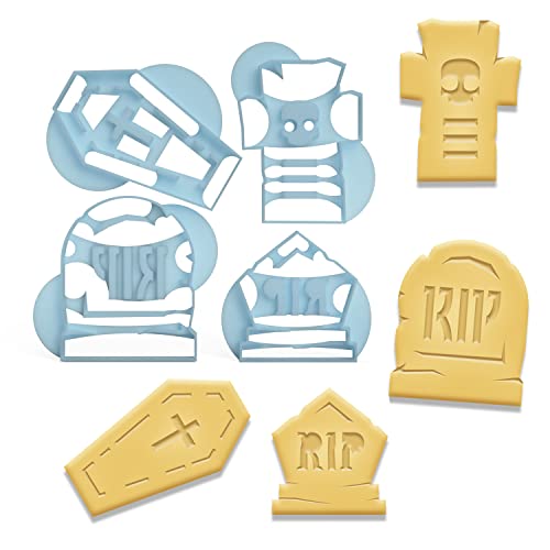 4er Ausstecher Set Halloween Keksausstecher Grabsteine Ausstechform Gravestone von 3DREAMS