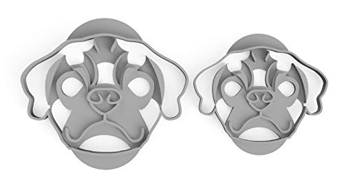 3DREAMS Hunde Ausstecher und Lesezeichen French Bulldog und Mops Ausstecher Weihnachten (Mops Face 2er Set) von 3DREAMS