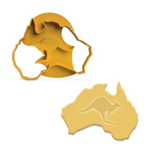 3DREAMS Keksausstecher Australien │ Kangoroo Australia Cookie Cutter │ Ausstecher Känguru │ Ausstechform Australien│ Down Under │ aus Bio Kunststoff │ Made in Germany von 3DREAMS