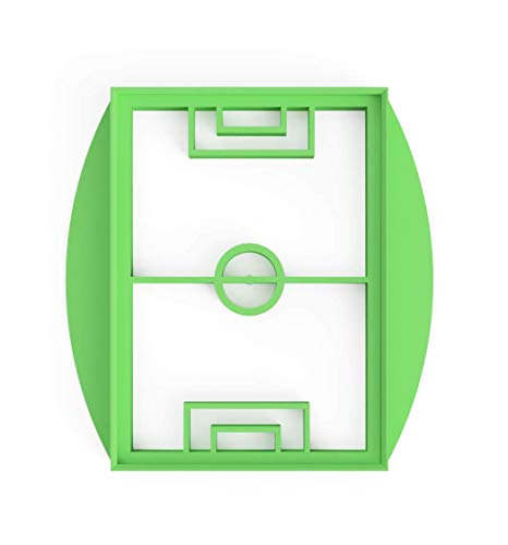3DREAMS Keksausstecher Fußball Feld Fussball Stadion Rasen Ausstecher inkl. Anleitung und 2 Keksrezepten - aus Bio Kunststoff Made in Germany von 3DREAMS