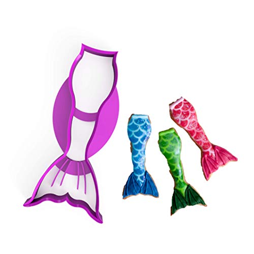 Ausstecher Meerjungfrau │ im Design Arielle│ Keksausstecher Nixe - Meerfrau - Fisch Ausstechform Mermaid │Cookie Cutter Flosse │ inkl. 2 Rezepten │ Bio Kunststoff - lebensmittelecht │Made in Germany von 3DREAMS