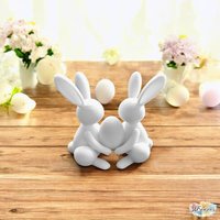 Osterdeko - 3D Gedruckte Hasenpaar Mit Ei | Moderne Osterdekoration, Frühlingsdeko, Geschenkidee, Tischdeko, Fensterdeko von 3DSeasons