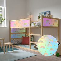 Aufkleber Für Kura Bett, Ikea, Regenbogen-Muster Auf Hellem Farbverlauf/Möbelaufkleber/ Ikea Style Bed/ Bed Decals Rainbow /Peel & Stick von 3DWallBoutique