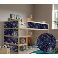 Aufkleber Für Kura Bett, Ikea/Galaxy Sticker Planeten Und Sternbilder Möbel Vinyl Kinderbetten Peel & Stick von 3DWallBoutique