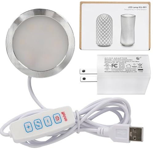 LED-Lampen-Set 001, drei Farben, für Bambu Lab Makerworld, 3D-Druck, DIY-Hardware-Modell, Ersatzteile, 5 V, USB-betrieben, 3000 K warmes Licht (1) (1PC+Ladegerät) von 3DZWMAN