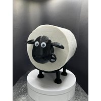 Dora - Toilettenpapierhalter Schaf | Toilettenpapier Deko Schwarz Toilettenrollenhalter Wc Ersatzrollenhalter von 3Ddruckstodel