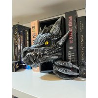 Drachen Einzigartige Buchstütze - Buchinspirierter Booktok Merch 3D Gedruckte Fantasy Großer Drachenkopf Für Bücherwürmer von 3Ddruckstodel