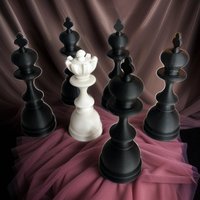 Schachfiguren Bookish Merch 2 Größen Queen Und Kings 6Er Set von 3Ddruckstodel