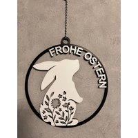Frohe Ostern Deko Osterhase Wanddeko Türdeko Fensterdeko von 3DekoMaze
