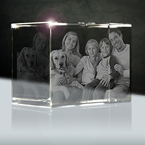 Ihr 3D-Foto in Glas | XXL Quader 130mm | 1 bis 6 Personen oder Tiere zB als Geschenk für die Großfamilie von 3Dglas