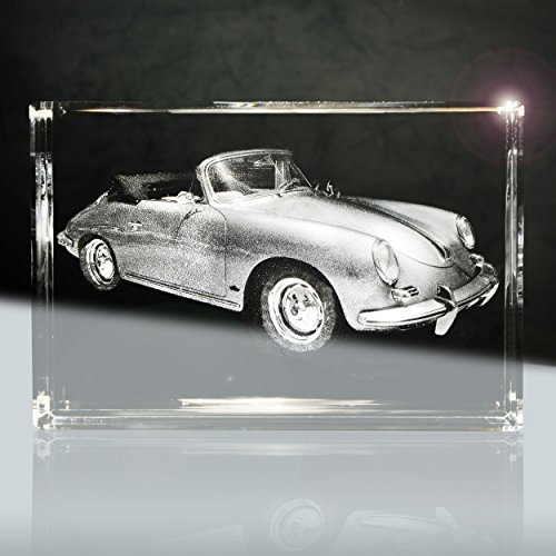 Kristallglas in 3D | Quader 80mm | 1 Fahrzeug zB als Geschenk für Auto Fans von 3Dglas