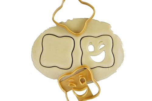 3DKOUPE - 2er Set - Ausstechform großes Lächeln - 2-1 Gesicht + 1 Kontur - gefüllte Kekse - Kreatives Backen von 3Dkoupe