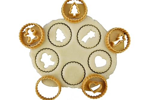 3DKOUPE - 5 Stück – Tanne, Lebkuchen, Sternschnuppe, Herz, einfache geriffelte Kontur – gefüllte Kekse – kreatives Backen von 3Dkoupe