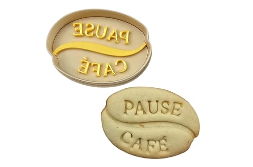 3DKOUPE - Kaffee-Ausstechformen mit Schieber – Tasse, Espressomaschine, Becher, Kaffeebohnen – hausgemachte Kekse – hergestellt in Frankreich (Kaffeebohnen) von 3Dkoupe