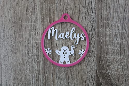 Personalisierte Weihnachtskugel - 18 Farben - Lebkuchenmotiv von 3Dkoupe