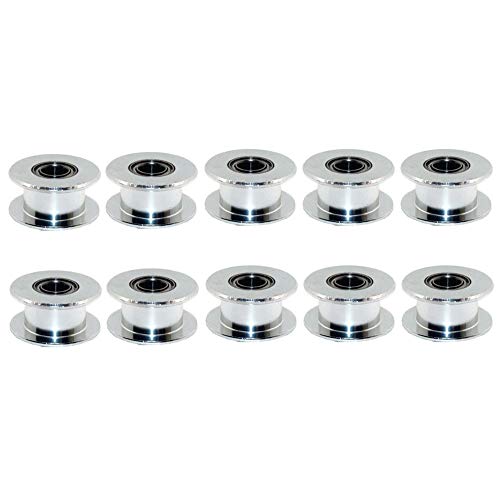 3Dman GT2 20Toothless Bore 5mm Aluminum Timing Belt Idler Pulley for 6mm Width 3D Printers (10pcs) von 3Dman