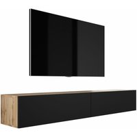 3e 3xe Living.com - Hängendes TV-Schrank - Modernes Design mit Push-to-Open-Funktion. a: b: 2 x 100 cm, h: 34 cm, t: 32 cm. tv Lowboard, tv Board, tv von 3E 3XE LIVING.COM