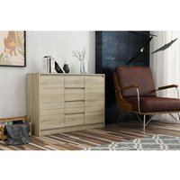 3e 3xe Living.com - Komodenschrank mit 4 Schubladen, Farbe: Sonoma Eiche, a: 113 x 82 x 35 cm, Schubladenkommode, Kommode mit Schubladen, von 3E 3XE LIVING.COM