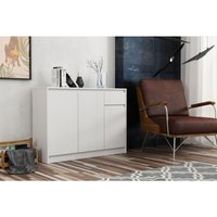 3e 3xe Living.com - Komodenschrank mit Schublade und Türen, Farbe: Weiß, a: 113 x 82 x 35 cm, Schubladenkommode, Kommode mit Schubladen, Schlafzimmer von 3E 3XE LIVING.COM