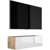 3e 3xe Living.com - Hängendes TV-Schrank - Modernes Design mit Push-to-Open-Funktion. a: b: 100 cm, h: 34 cm, t: 32 cm. tv Lowboard, tv Board, tv von 3E 3XE LIVING.COM