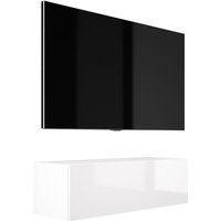 3e 3xe Living.com - Hängendes TV-Schrank - Modernes Design mit Push-to-Open-Funktion. a: b: 100 cm, h: 34 cm, t: 32 cm. tv Lowboard, tv Board, tv von 3E 3XE LIVING.COM