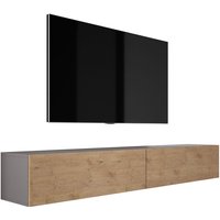 3e 3xe Living.com - Hängendes TV-Schrank - Modernes Design mit Push-to-Open-Funktion. a: b: 2 x 100 cm, h: 34 cm, t: 32 cm. tv Lowboard, tv Board, tv von 3E 3XE LIVING.COM