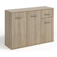 Komodenschrank mit Schublade und Türen, Farbe: Sonoma Eiche, A: 112 x 85 x 33 cm, Schubladenkommode, Kommode mit Schubladen, Schlafzimmer Kommode, von 3E 3XE LIVING.COM