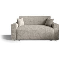 Sofa Alvito bis, Farbe: Elfenbein. Material: Bouclé. a: h: 85 cm, l: 94 cm, b: 176 cm, Sofa mit Bettkasten, Sofa klein. - Elfenbein + Boucle von 3E 3XE LIVING.COM