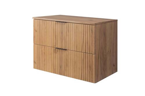 3E 3xE living.com Badezimmerschrank, Eiche Craft mit schwarzer Griff/mit oberer Platte, 80 x 57 x 46 cm 3E 3xE living.com Badezimmerschrank, Eiche Craft mit schwarzer Griff/mit oberer Platte, 80 x 57 x 46 cm von 3E 3xE living.com