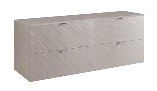 3E 3xE living.com Badezimmerschrank, Kaschmir mit silberner Griff/mit oberer Platte, 160 x 57 x 46 cm 3E 3xE living.com Badezimmerschrank, Kaschmir mit silberner Griff/mit oberer Platte, 160 x 57 x 46 cm von 3E 3xE living.com