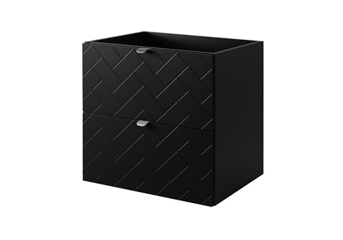 3E 3xE living.com Badezimmerschrank, Schwarz mit silberner Griff, 60 x 57 x 46 cm 3E 3xE living.com Badezimmerschrank, Schwarz mit silberner Griff, 60 x 57 x 46 cm von 3E 3xE living.com
