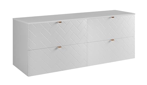3E 3xE living.com Badezimmerschrank, Weiß mit Goldener Griff/mit oberer Platte, 160 x 57 x 46 cm 3E 3xE living.com Badezimmerschrank, Weiß mit Goldener Griff/mit oberer Platte, 160 x 57 x 46 cm von 3E 3xE living.com