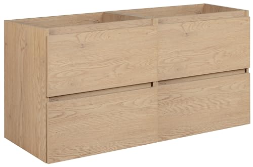3E 3xE living.com Badezimmerschrank 120 cm (2 X 60), helle Eiche, 120 x 57 x 46 cm von 3E 3xE living.com