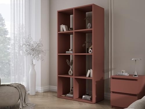 3E 3xE living.com Bücherregal mit 8 Fächern – Ziegelrot – 147 × 74 × 30 cm, vertikale oder horizontal 3E 3xE living.com Bücherregal mit 8 Fächern – Ziegelrot – 147 × 74 × 30 cm, vertikale oder horizontal von 3E 3xE living.com