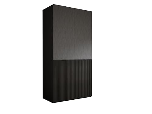 3E 3xE living.com Kleiderschrank, Graphitschwarz, 100 x 200 x 51 cm von 3E 3xE living.com