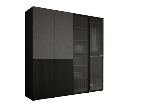 3E 3xE living.com Kleiderschrank, Graphitschwarz/klares Glas, 2 x 100 x 200 x 51 cm 3E 3xE living.com Kleiderschrank, Graphitschwarz/klares Glas, 2 x 100 x 200 x 51 cm von 3E 3xE living.com