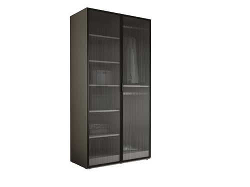 3E 3xE living.com Kleiderschrank, Platingrau/klares Glas, 100 x 200 x 51 cm 3E 3xE living.com Kleiderschrank, Platingrau/klares Glas, 100 x 200 x 51 cm von 3E 3xE living.com