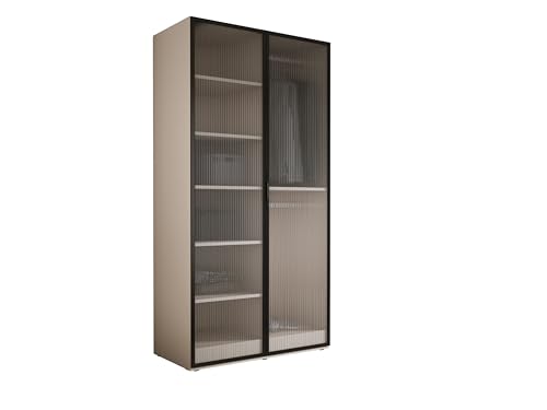 3E 3xE living.com Kleiderschrank, Sandbeige/klares Glas, 100 x 200 x 51 cm 3E 3xE living.com Kleiderschrank, Sandbeige/klares Glas, 100 x 200 x 51 cm von 3E 3xE living.com