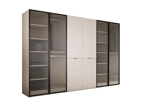 3E 3xE living.com Kleiderschrank, Sandbeige/klares Glas, 3 x 100 x 200 x 51 cm 3E 3xE living.com Kleiderschrank, Sandbeige/klares Glas, 3 x 100 x 200 x 51 cm von 3E 3xE living.com
