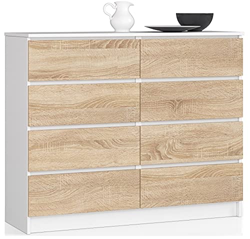 3E 3xE living.com Kommode, Sideboard in weiß & Sonoma Eiche (B:120 / H:99 / T:40) viele Farben und Großen von 3E 3xE living.com