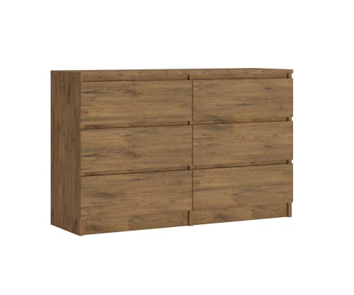3E 3xE living.com Kommode 6 120 cm - mit 6 Schubladen Größen (Lancelot) von 3E 3xE living.com