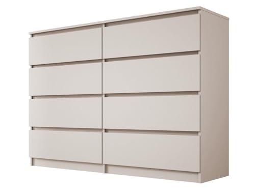 3E 3xE living.com Kommode mit 8 Schubladen in Kaschmir, 139 x 102 x 39 cm von 3E 3xE living.com