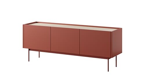 3E 3xE living.com RTV-Möbel im Skandi-Stil – Ziegel/Eiche Linea – Hochwertiges Design – 144 x 55 x 37 cm von 3E 3xE living.com