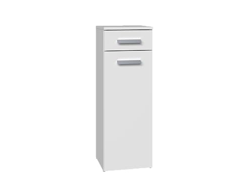 3E 3xE living.com Stilvoller Badezimmerschrank mit Tür und Schublade in weiß mat von 3E 3xE living.com