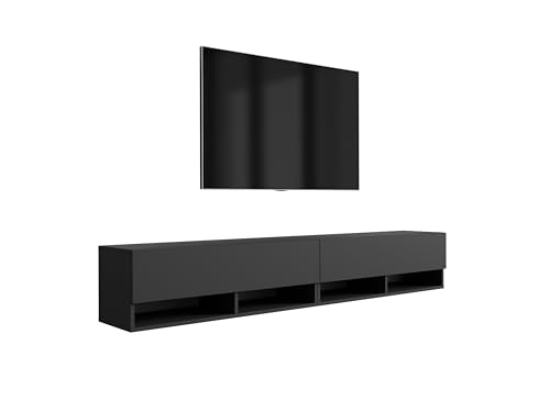 3E 3xE living.com TV-Lowboard 200 (2 x 100) cm Mattschwarz, 200 × 32 × 34 cm von 3E 3xE living.com