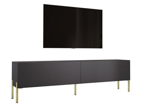 3E 3xE living.com TV- Schrank in Anthrazit mit Beinen in Gold, A: B: 170 cm, H: 52 cm, T: 32 cm von 3E 3xE living.com