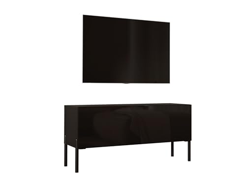 3E 3xE living.com TV- Schrank in Schwarz Matt mit Beinen in Schwarz, A: B: 100 cm, H: 52 cm, T: 32 cm von 3E 3xE living.com