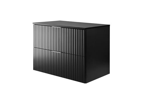 3E 3xE living.com Waschbeckenunterschrank, Schwarz, 80 x 57 x 46 cm, silberner Griff + Arbeitsplatte 3E 3xE living.com Waschbeckenunterschrank, Schwarz, 80 x 57 x 46 cm, silberner Griff + Arbeitsplatte von 3E 3xE living.com