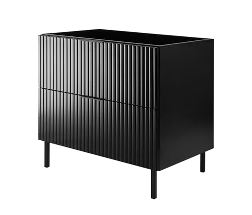 3E 3xE living.com Waschbeckenunterschrank, Schwarz, 80 x 77 x 46 cm, schwarzer Griff, Schwarze Beine, ohne Arbeitsplatte 3E 3xE living.com Waschbeckenunterschrank, Schwarz, 80 x 77 x 46 cm, schwarzer Griff, Schwarze Beine, ohne Arbeitsplatte von 3E 3xE living.com