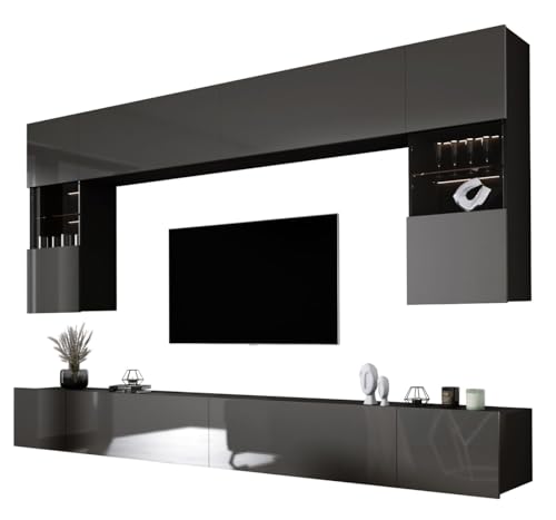 3E 3xE living.com Wohnwand Schwarz Matt/Grau Glanz Medienwand Design Modern MDF Hochglanz, Wohnzimmer Möbel, Wohnwand Wohnzimmer 3E 3xE living.com Wohnwand Schwarz Matt/Grau Glanz Medienwand Design Modern MDF Hochglanz, Wohnzimmer Möbel, Wohnwand Wohnzimmer von 3E 3xE living.com